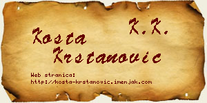 Kosta Krstanović vizit kartica